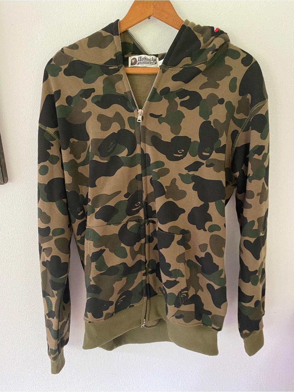 A Bathing Ape Camo Zip-Up Hoodie with Hood